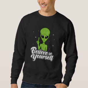 Alien Head Area 51 Ufo Utomjordingars Space Funny Lång Ärmad Tröja