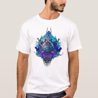 Alien Head - Blue and lila T Shirt