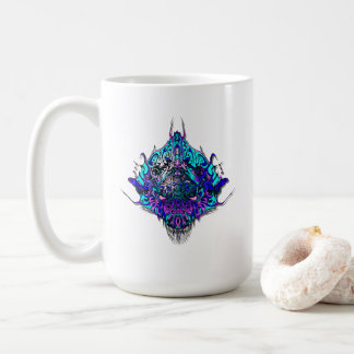 Alien Head blue and purple tribal design Kaffemugg