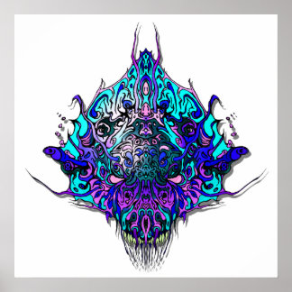 Alien Head Evil Species # 44 - Blue and lila Poster