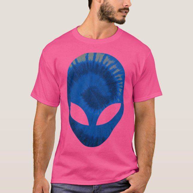 Alien Head Extra-Terrestrial Mörk blått Scary Alie T Shirt (Framsida)