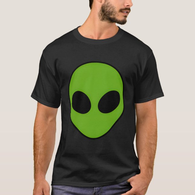 Alien Head Extraterrestrial Grönt Alien T Shirt (Framsida)