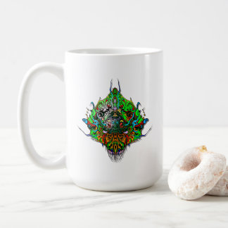 Alien Head green tribal design Kaffemugg