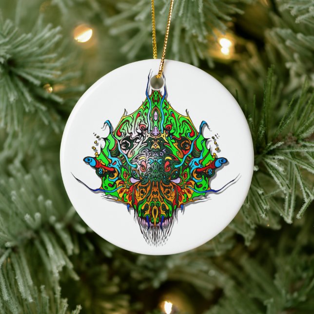 Alien Head - grönt Julgransprydnad Keramik (Träd)