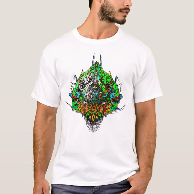 Alien Head - grönt T Shirt (Framsida)