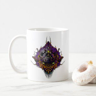 Alien Head - lila Kaffemugg