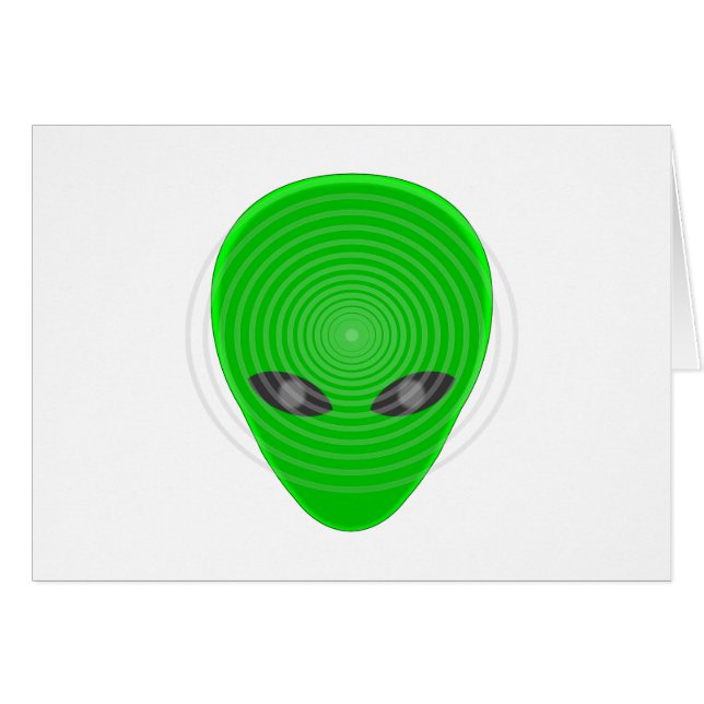 Alien Head Mind Control Hälsningskort (Framsidan Horizontal)
