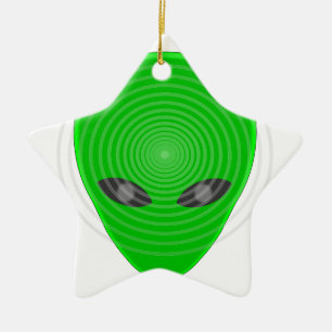 Alien Head Mind Control Julgransprydnad Keramik