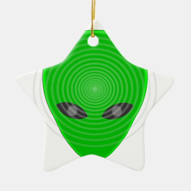 Alien Head Mind Control Julgransprydnad Keramik (Framsidan)