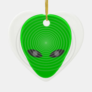 Alien Head Mind Control Julgransprydnad Keramik