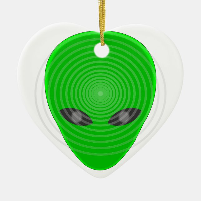 Alien Head Mind Control Julgransprydnad Keramik (Framsidan)