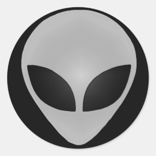 Alien Head Runt Klistermärke