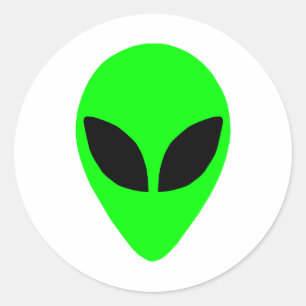 Alien Head Runt Klistermärke