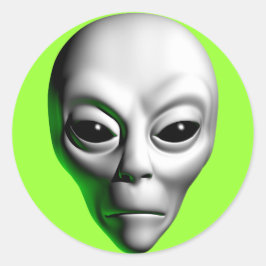 Alien Head Runt Klistermärke