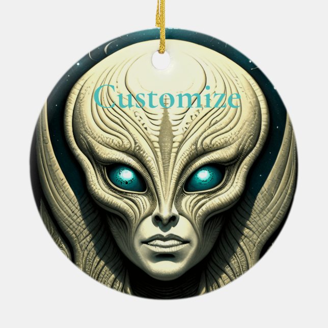 Alien Head Thunder_Cove Julgransprydnad Keramik (Baksidan)