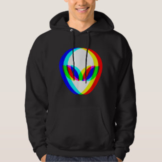 Alien Head Trippy Vaporwave Techno Rave EDM Music Hoodie