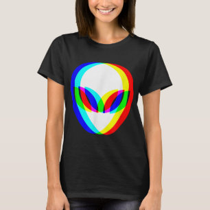 Alien Head Trippy Vaporwave Techno Rave EDM Music T Shirt