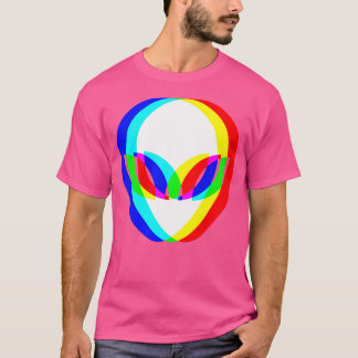 Alien Head Trippy Vaporwave Techno Rave Edm Music T Shirt