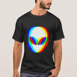 Alien Head Trippy Vaporwave Techno Rave Edm Music T Shirt