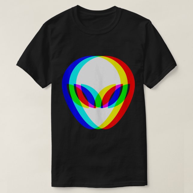 Alien Head Trippy Vaporwave Techno Rave EDM Music T Shirt (Design framsida)