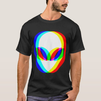 Alien Head Trippy Vaporwave Techno Rave EDM Music T Shirt