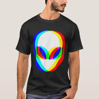 Alien Head Trippy Vaporwave Techno Rave EDM Music T Shirt