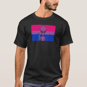 Alien Head Ufo Fredstecken Gaylien Bisexual Pride T Shirt