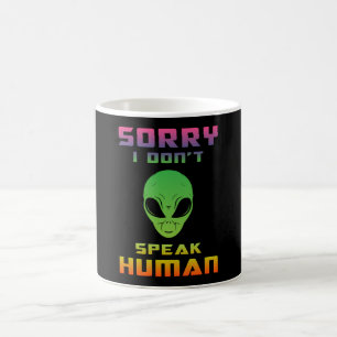 Alien Head Ufo Utomjordingars Space Area 51 Funny Kaffemugg