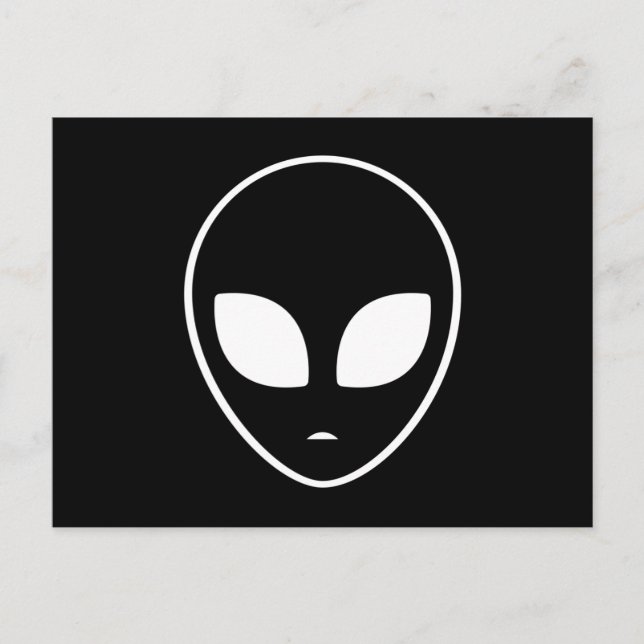 Alien Head Ufo Utomjordingars Space Area 51 Funny  Vykort (Framsida)