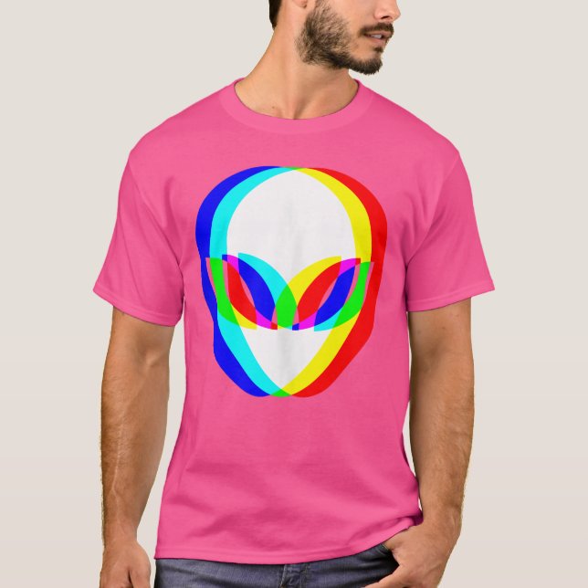 Alien Headrippy Vaporwaveechno Rave EDM Music Fest T Shirt (Framsida)