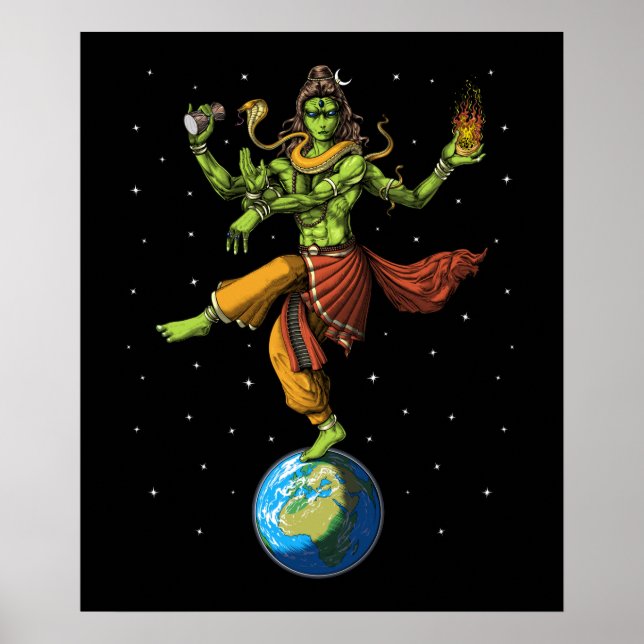 Alien Hindu Lord Shiva Poster (Framsidan)