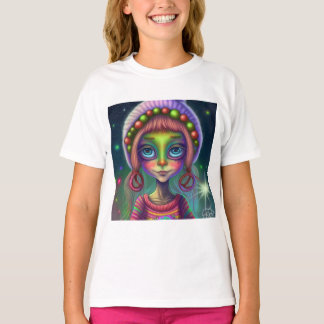 Alien, Hippie Girl Gift. T Shirt