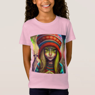 Alien Hippie Girl Gift. T Shirt