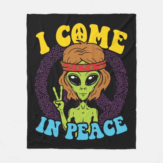 Alien Hippie I Kom i fred Fleecefilt (Framsidan)