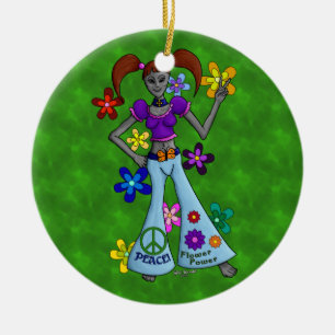 Alien Hippy Julgransprydnad Keramik