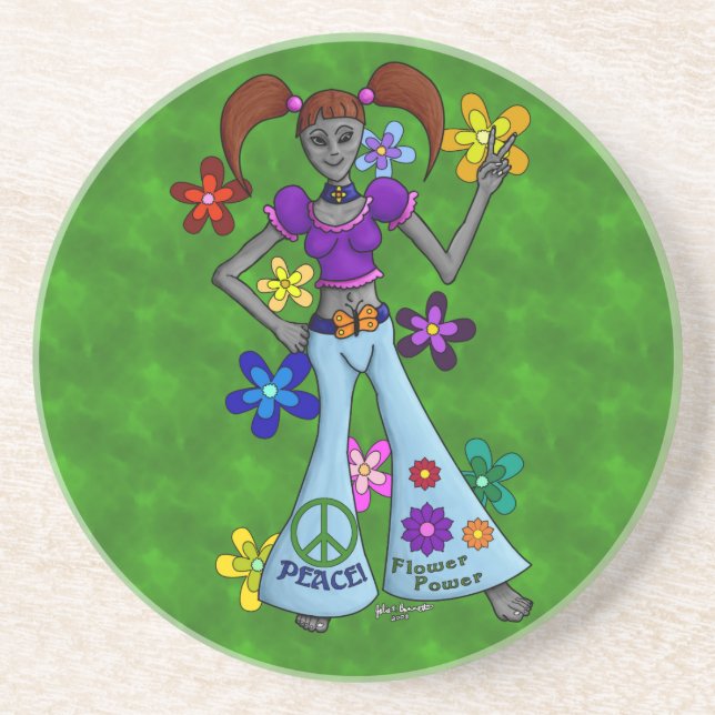 Alien Hippy Underlägg Sandsten (Framsidan)