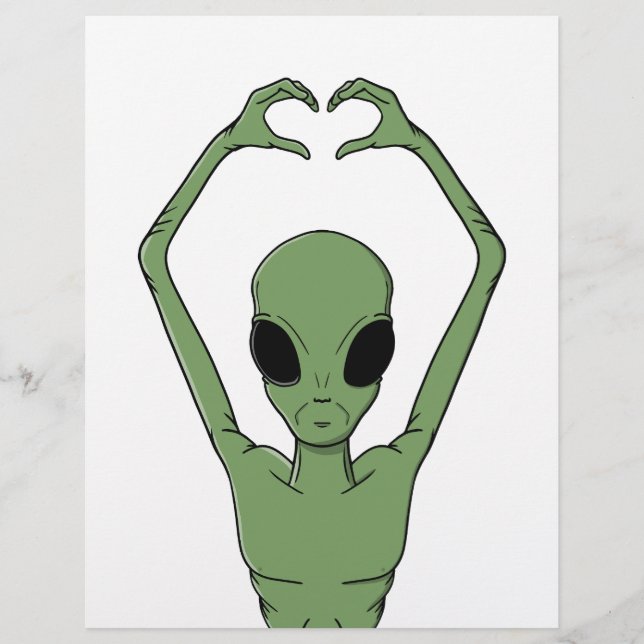 Alien hjärta Pose Brevhuvud (Framsida)