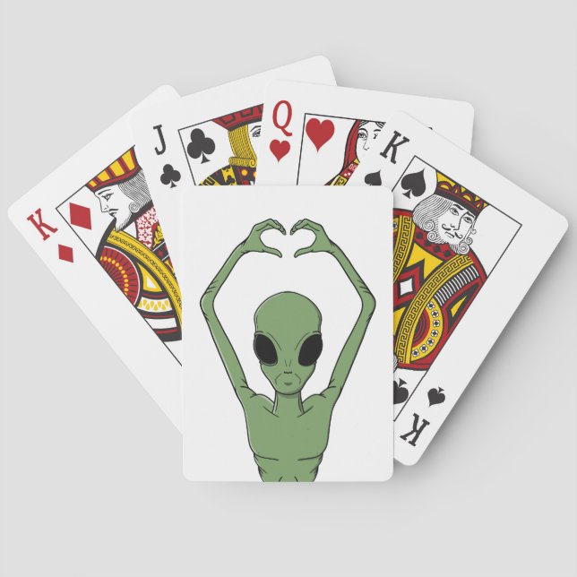 Alien hjärta Pose Casinokort (Baksidan)