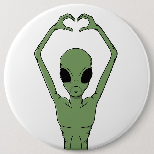 Alien hjärta Pose Knapp (Framsida)