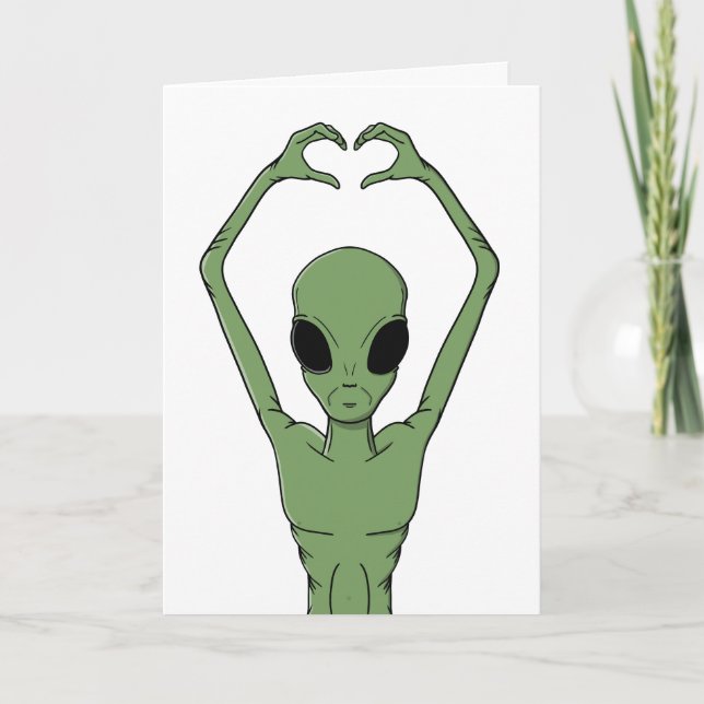 Alien hjärta Pose Kort (Framsida)