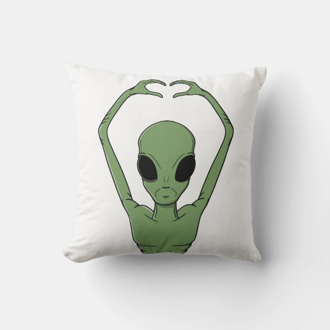 Alien hjärta Pose Kudde (Framsida)