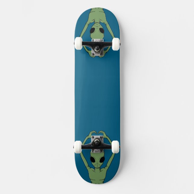 Alien hjärta Pose Mini Skateboard Bräda 18,5 Cm (Framsida)