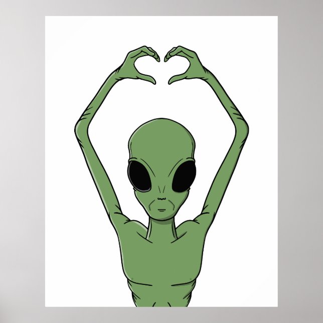 Alien hjärta Pose Poster (Framsidan)