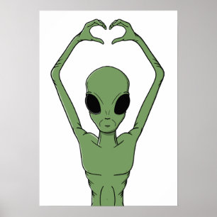 Alien hjärta Pose Poster