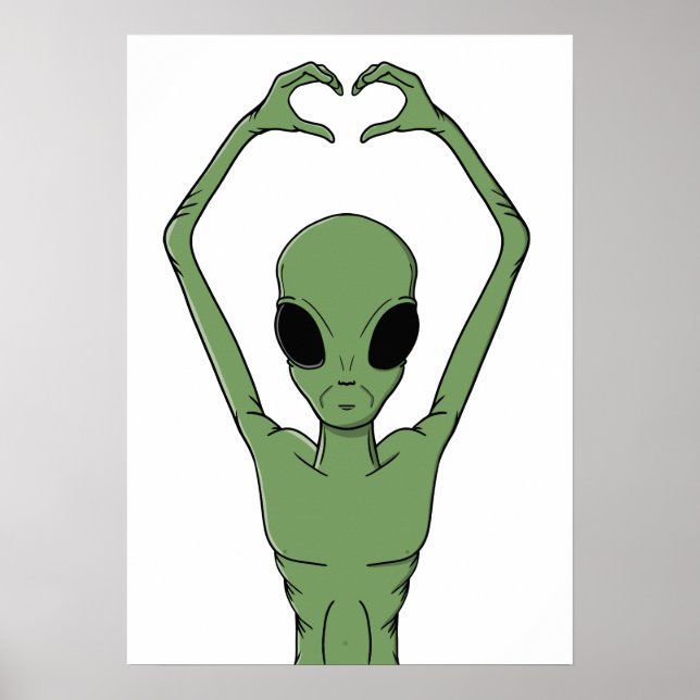 Alien hjärta Pose Poster (Framsidan)