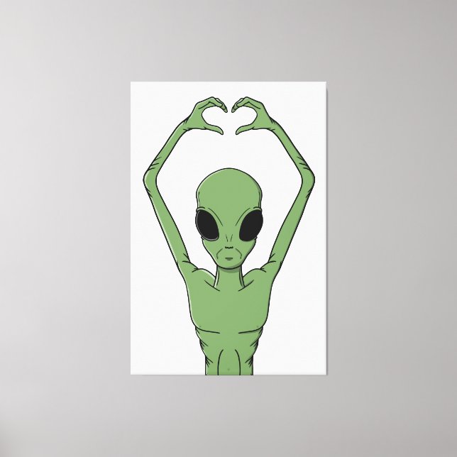 Alien hjärtpose canvastryck (Framsida)
