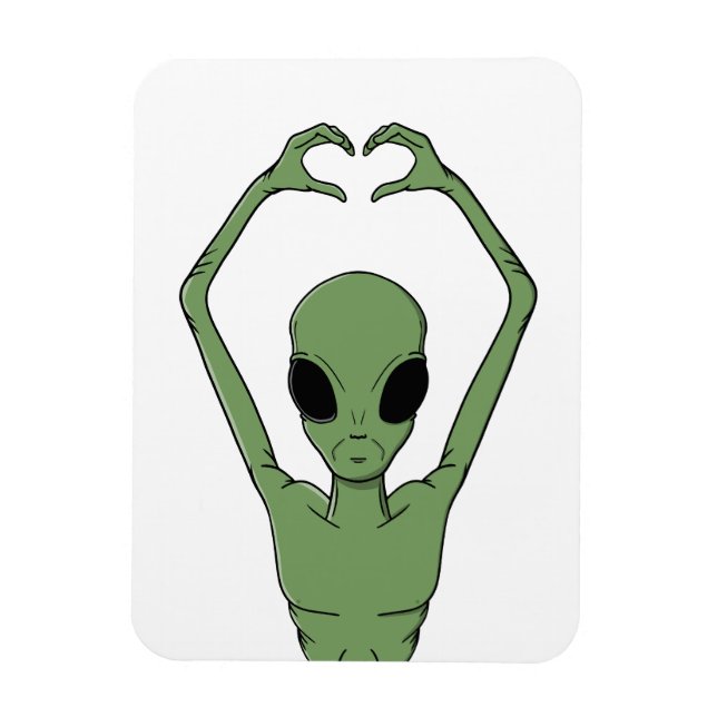Alien hjärtpose magnet (Vertikal)