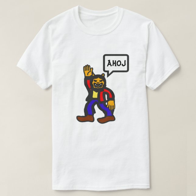 Alien human oid och ord ahoj i Tjeckien T Shirt (Design framsida)