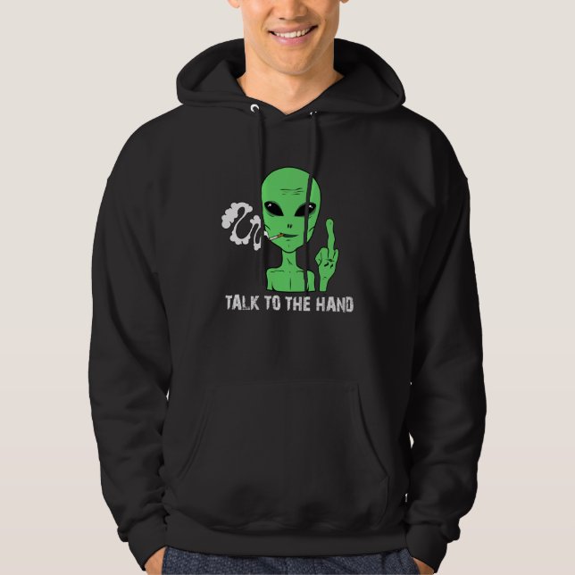 Alien humour UFO anti social electrovert Hoodie (Framsida)