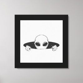 Alien i ett Hål-härdat Kanvastryck
